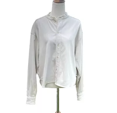 Bassike Fine Cord Open Neck Button Up Shirt Cream Size 1/AU8/Small Women’s • $60