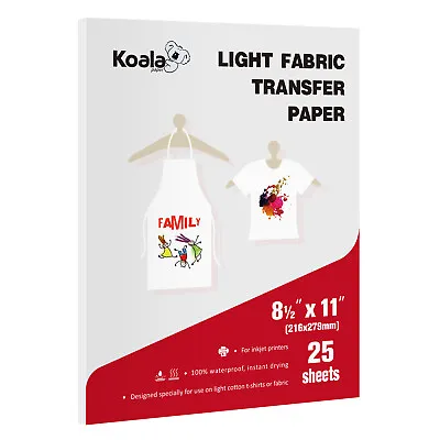 Koala Printable Inkjet Heat Transfer Paper Iron-on For Light T-shirt 25 Sheets • $14.99