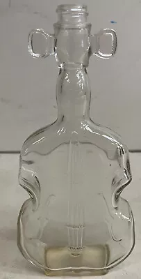 Vintage VIOLIN Shaped Clear GLASS BOTTLE Stamped With #3 • $11.99