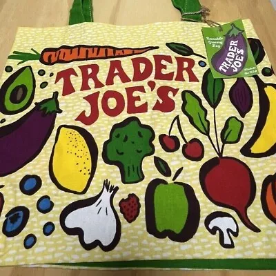 $14.99 • Buy Trader Joes New Fruit And Vegetable Reusable Shopping Bag, Canvas Cloth Tote