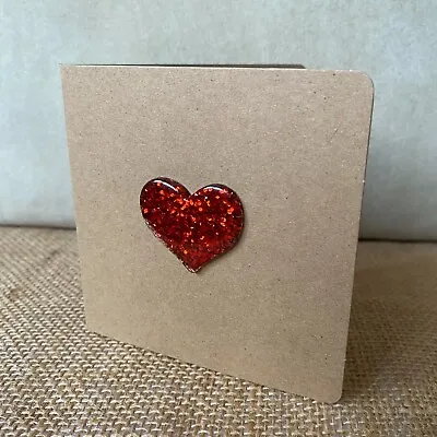 Handmade Valentines Anniversary Card (big Heart) • £2.80