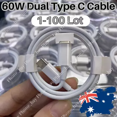 Bulk Lot 1/2M Type USB-C To USB-C Cable 60W Fast Charging PD Cord Rapid Charger • $182.12