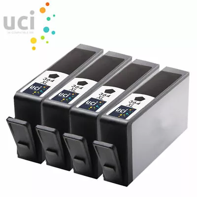 4 Black INK UCI Brand Fits For HP 364XL Photosmart 5510 5515 5520 6510 C6380 • £6.84