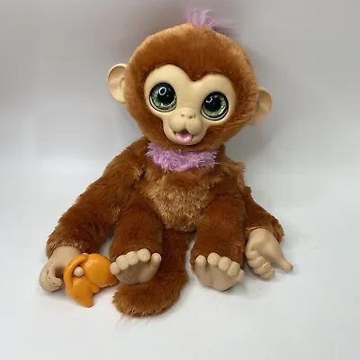 Hasbro Fur Real  Interactive Monkey Brown With Pink Green Eyes  Works 13 Inch • $13.41