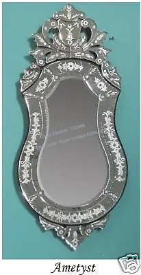 47  X 21  Clear Venetian Art Deco Mirror Wall Decor • $450