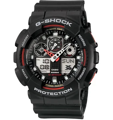 Casio G-Shock Analogue/Digital Mens Black/Red XL Watch GA100-1A4 GA-100-1A4DR • $137.90