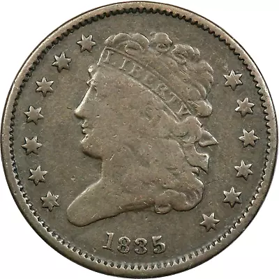 1835 Classic Head Half Cent 1/2C Fine F • $75