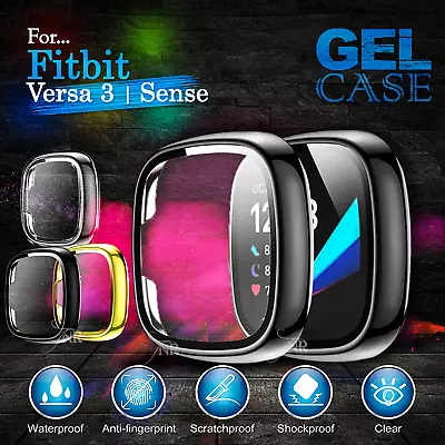 Slim Protective Soft Gel Silicone Case Cover For Fitbit Versa 3 4 Fitbit Sense 2 • $6.95
