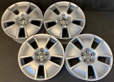 $795 • Buy (4) VW Volkswagen Beetle Silver OEM Wheels Rims + Caps 17  Golf Jetta