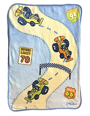 Vintage Baby Mink Blanket Race Track Karts Route 66 Soft Luxe Plush 47 X 35 In • $49.50