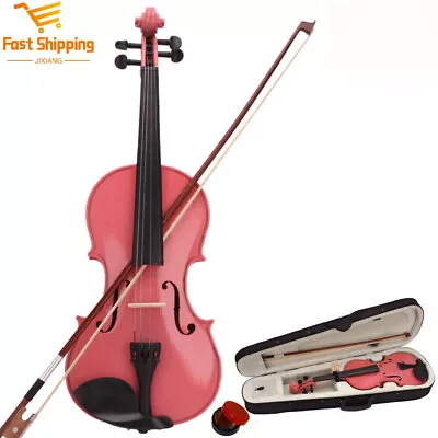 High Levle New Professional 4/4 Acoustic Violin Set Case+ Bow + Rosin Pink  • $61.59