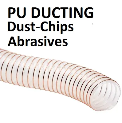 £17.59 • Buy PU Flexible Ducting Hose Ventilation Fume Dust Extraction Woodworking & 2 Clips