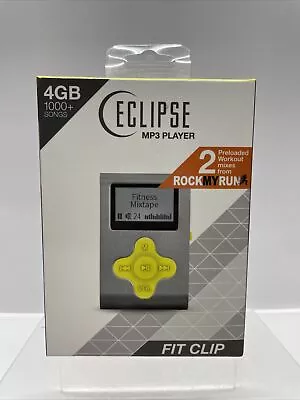 ECLIPSE 4GB MP3 Player (Silver/Yellow) With Fit Clip Box Is Open Unit Is New • $8.99