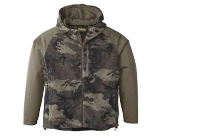 Cabela's Men's Berber Fleece Hybrid Jacket Outfitter Brown Camo Hunting Jacket • $209