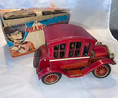 Vintage 1950s Battery Operated Grand-Pa Car - Tin Japanese Toy Antique Car • $8