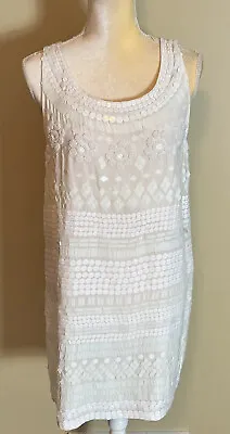 Trelise Cooper Sienna Dress Winter White /Silk Sequin Embellished Sz 10 • $79.99