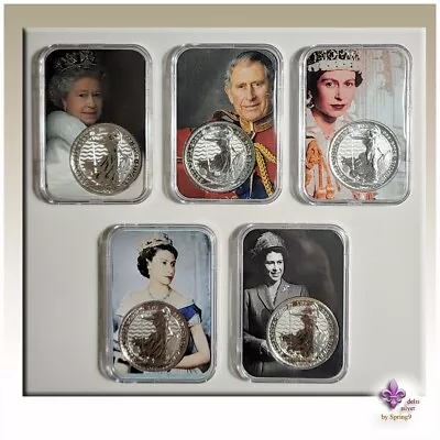 2023 1 Oz British Silver Britannia 5 Custom Slab+Inserts Only-ADD YOUR OWN COINS • $29.50