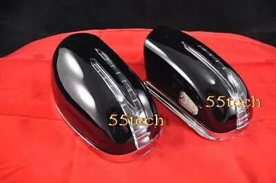 $139.50 • Buy Mercedes LED Mirror Covers W220 S500 S430 2000 2002 Black Chrome Side Replace