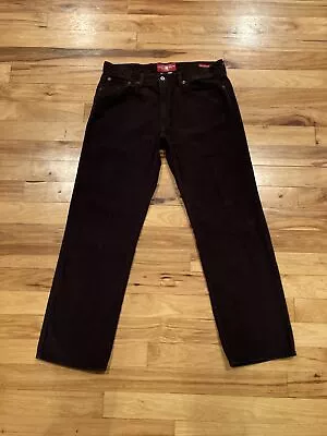 Lucky Brand Dark Gray Corduroy Pants Jeans 361 Vintage Straight Leg Mens 36 X 32 • $29.95