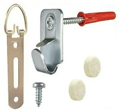 £6.15 • Buy Hang A Frame Kit Up To 10kg Picture Frame Canvas Mirror Screws Plugs Safety Hook