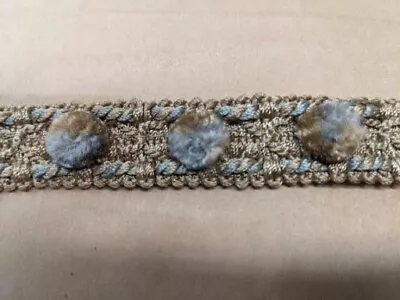 Decorator Flat Trim With Pom Pom And Rope Braid For Pillows Upholstery • $4.90