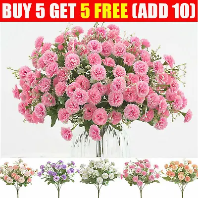 20 Heads Artificial Carnation Fake Silk Flowers Bouquet Garden Plants Home Decor • £5.69