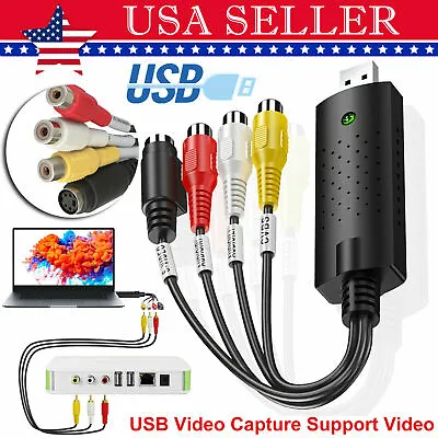 USB Audio Video VHS VCR To DVD Converter Capture Card Adapter Digital Format • $9.19