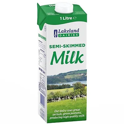 12 X 1ltr - UHT Long Life Semi Skimmed Milk Cartons Lakeland • £15.49