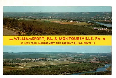 Williamsport PA Montoursville Susquehanna River Pike Lookout Vintage Postcard • $5.90