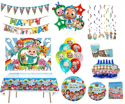 Cocomelon Birthday Party Tableware Supplies Plates Cups Kids Party Decoration • £2.99