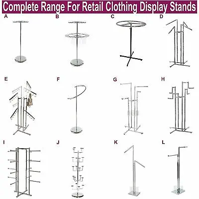 £12.64 • Buy  Professional Heavy Duty Clothing Retail Display Stands Garment Dress Shop Rails