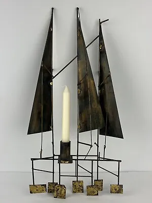 Sailboat Boat Candle Wall Sconce Metal Gerd Scharrelmann 19in • £105.56