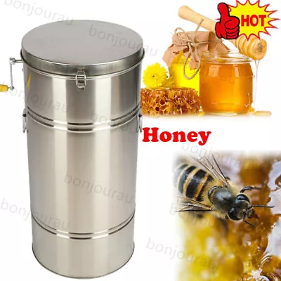 Honey Extractor 2 Frame Stainless Steel Manual Honeycomb Spinner Crank Equipment • $149.99