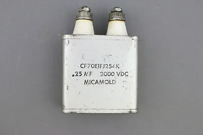 Vintage Micamold Capacitor .25 UF 2kV 2000V Bathtub Oil CP70E1FJ254K Tested Good • $9.98