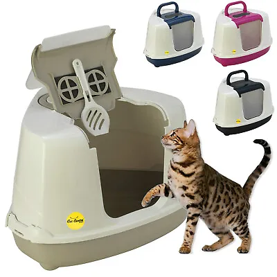 Corner Cat Litter Tray Deep Kitten Box Hooded Toilet Filter Scoop XL CatCentre® • £25.20