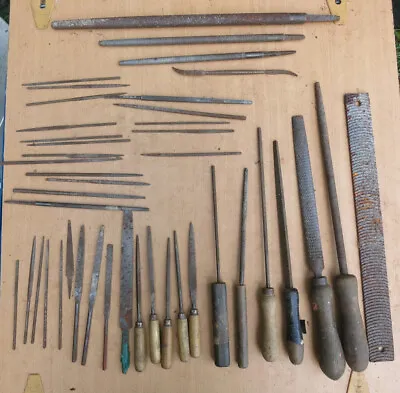 £24.95 • Buy Job Lot 42 Vintage Engineering Metal Working Files Old Wooden Roebuck Hand Tools
