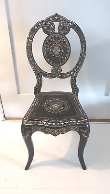 Rare 1860s Bettridge &Co. Birmingham Papier Mache Child's Chair 1864-1866 As Is • $1250