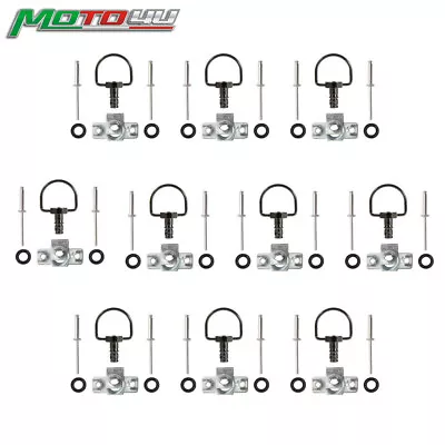 USA Motorcycle 17mm 10sets 1/4 Turn Quick Release Screws Fastener D Cilps Black • $12.25