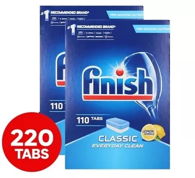 2x Finish Dishwashing Tablets Tabs Classic Everyday Clean Lemon Sparkle 110pk • $83.25