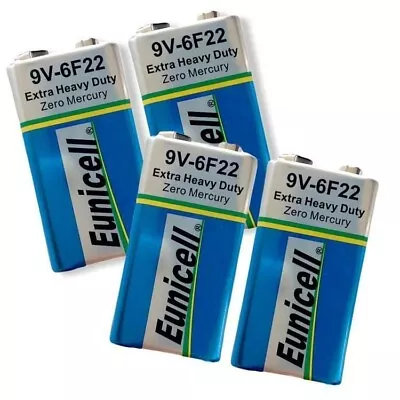 PP3 9V Batteries 6F22 Zinc Carbon Batteries Smoke Alarm Detector (4 Pack) • £5.13