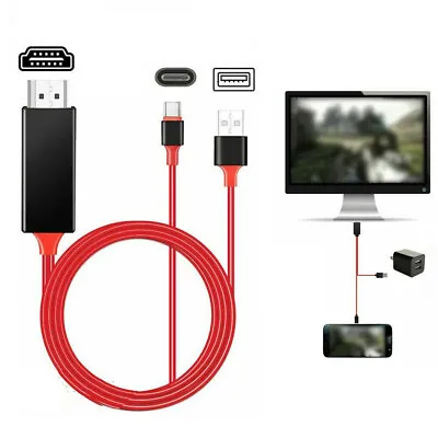 USB 3.1 Type C To HDMI Converter Cable HD TV Adapter Lead For Samsung Macbook UK • £9.26