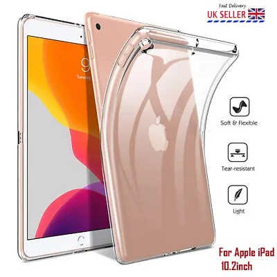 Gel Case Clear Silicone Back Cover For Apple IPad 10.2  7th 8th 9th Generation • £4.49