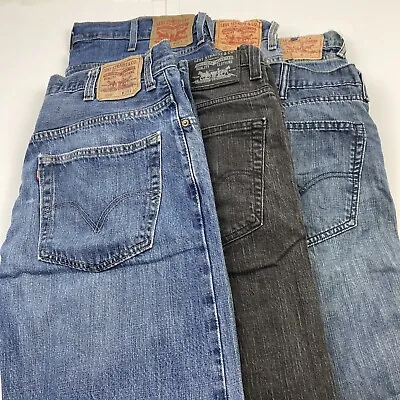 Lot Of 6 Levi's 559 Relaxed Straight Blue/Gray Jeans Men's Size 38x30 • $71.40