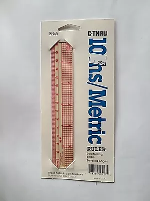 C- Thru Clear Plastic 10ths/Metric  Ruler B-55 • $9.99