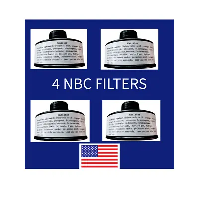 DYOB Gas Mask 4 FILTERS NBC 40mm Filter NATO Respirator Filter MILITARY NEW • $139.91