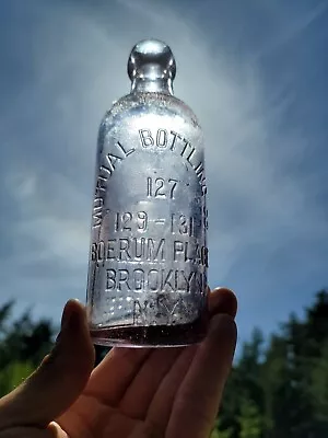 $222 • Buy NEAT Old Lavender Brooklyn New York Hutch☆Antique Amethyst Monogram Soda Bottle!