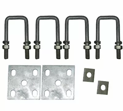 U Bolts Kit 50mm SQUARE X 100mm Galvanised Boat Trailer Fish Plates Axle Pads • $29