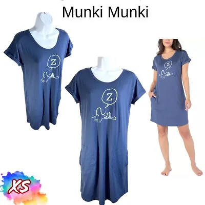 NWT  Munki Munki Womens XS Sleeping Woodstock Sleep Shirt Nightgown M02659 $44 • $16.99