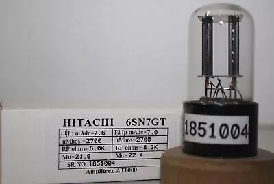 6SN7GT HITACHI Clear Glass Made In Japan Amplitrex Tested Qty 1 Pc #1851004 • $144.98