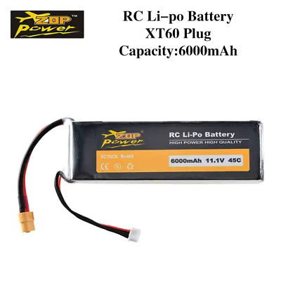 £39.86 • Buy ZOP Power 11.1V 45C 6000mAh 3S Lipo Battery XT60 Plug For RC Racing Boat Drone